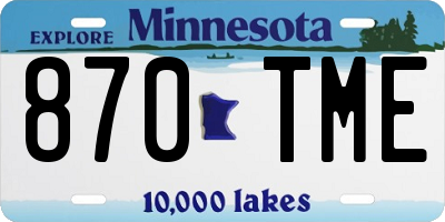MN license plate 870TME