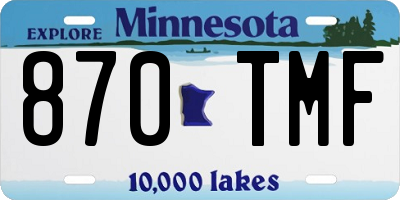 MN license plate 870TMF
