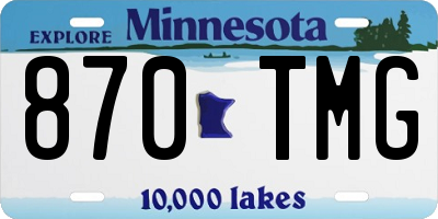 MN license plate 870TMG
