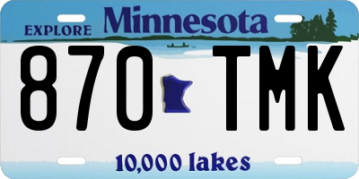 MN license plate 870TMK
