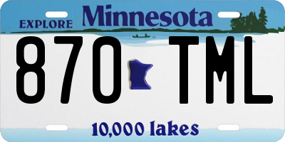 MN license plate 870TML