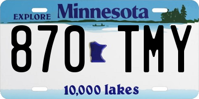 MN license plate 870TMY