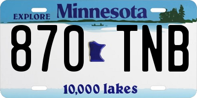 MN license plate 870TNB