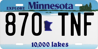 MN license plate 870TNF