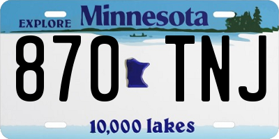 MN license plate 870TNJ