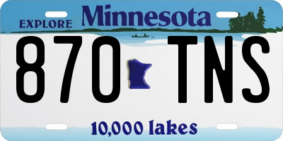 MN license plate 870TNS