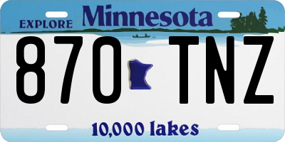 MN license plate 870TNZ