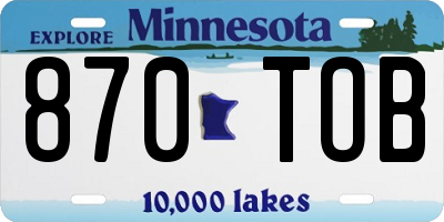 MN license plate 870TOB