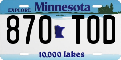 MN license plate 870TOD