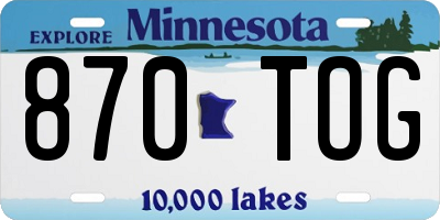 MN license plate 870TOG