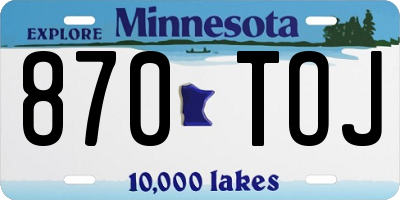 MN license plate 870TOJ