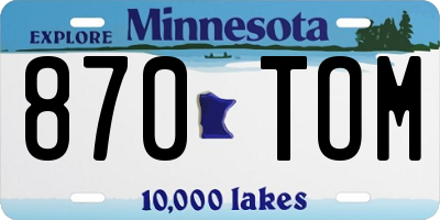 MN license plate 870TOM
