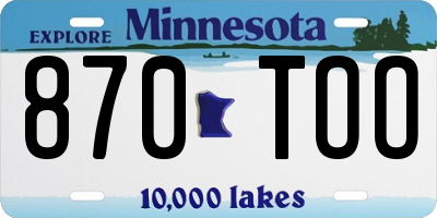 MN license plate 870TOO