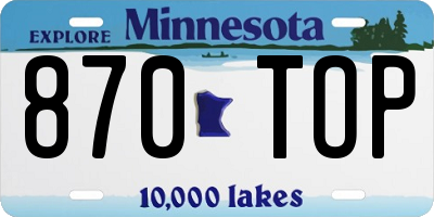 MN license plate 870TOP