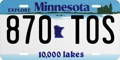 MN license plate 870TOS