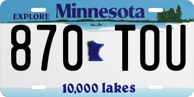 MN license plate 870TOU