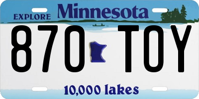 MN license plate 870TOY