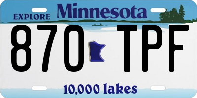MN license plate 870TPF