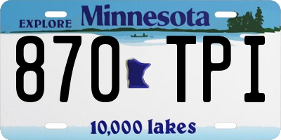 MN license plate 870TPI