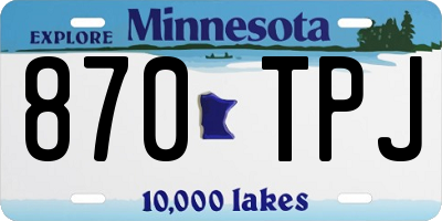 MN license plate 870TPJ