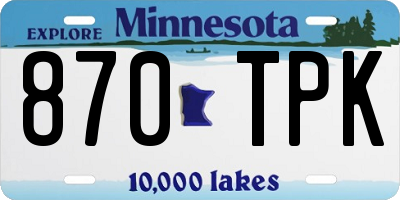 MN license plate 870TPK