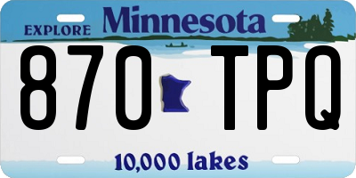 MN license plate 870TPQ