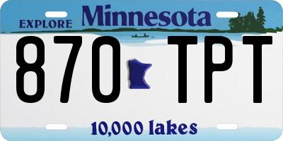 MN license plate 870TPT