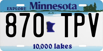 MN license plate 870TPV