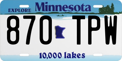 MN license plate 870TPW