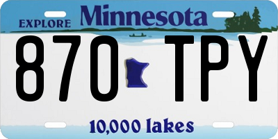 MN license plate 870TPY