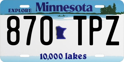 MN license plate 870TPZ