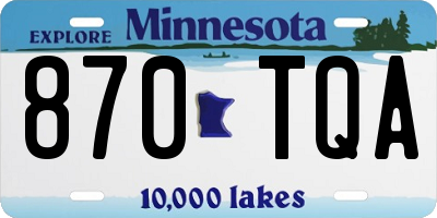MN license plate 870TQA