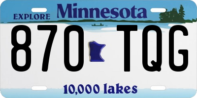 MN license plate 870TQG