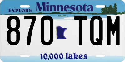 MN license plate 870TQM