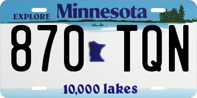 MN license plate 870TQN