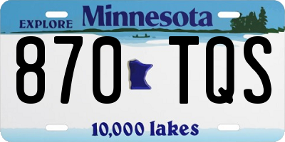 MN license plate 870TQS