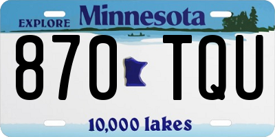 MN license plate 870TQU