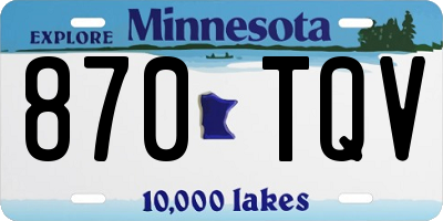 MN license plate 870TQV