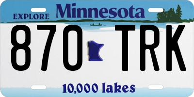 MN license plate 870TRK