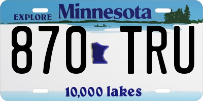 MN license plate 870TRU