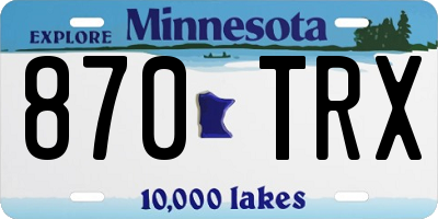 MN license plate 870TRX