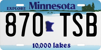 MN license plate 870TSB