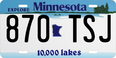 MN license plate 870TSJ