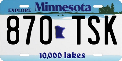 MN license plate 870TSK