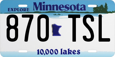 MN license plate 870TSL