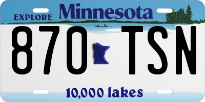 MN license plate 870TSN