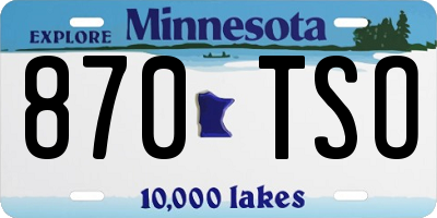 MN license plate 870TSO