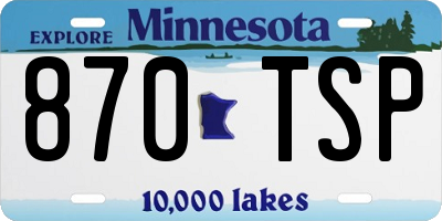 MN license plate 870TSP