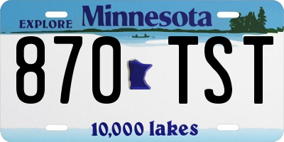 MN license plate 870TST