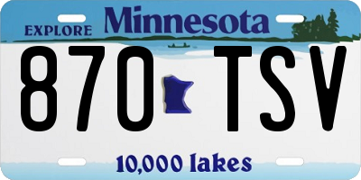 MN license plate 870TSV
